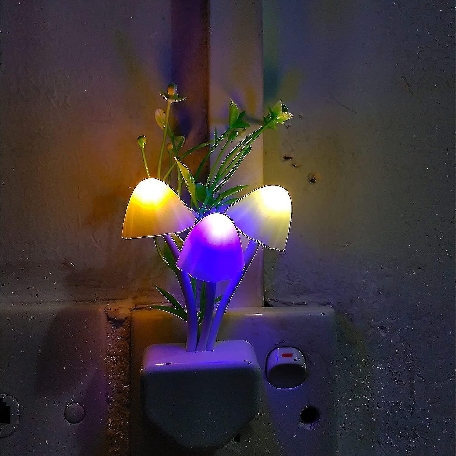 Liangnv Sensor Night Light Plug In Mushroom Light Led Color Changing Nightlights For Kids， Adults， B