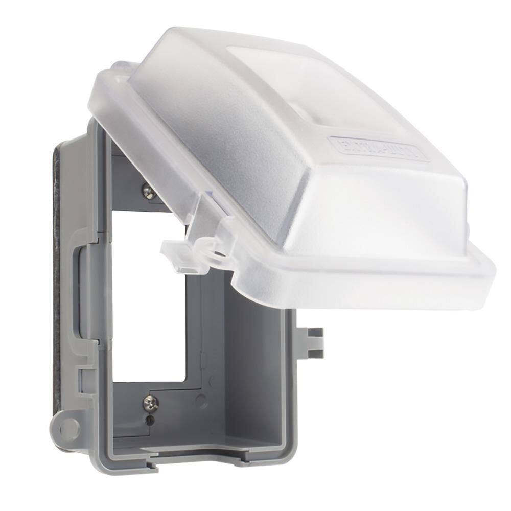 Commercial Electric Clear 1-Gang Extra-Duty Non-Metallic While-In-Use Weatherproof HorizontalVertical Receptacle Cover WCW1PC