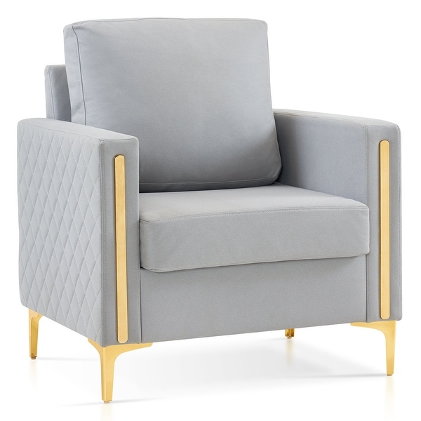 MCombo Accent Club Chair， Leathaire Fabric Upholstered Single Sofa Chairs， Modern Armchair for Living Room Office HQ614