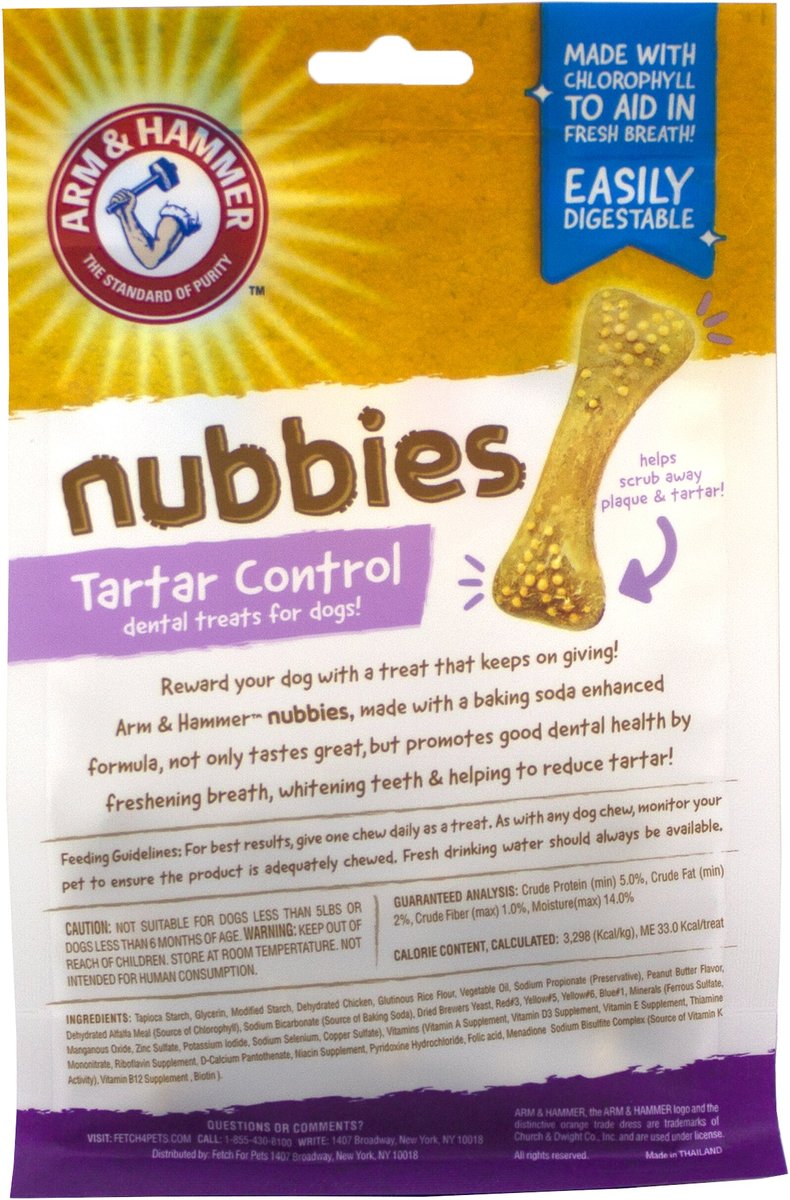 Arm and Hammer Nubbies Tartar Control Original Peanut Butter Flavor Dog Dental Chews