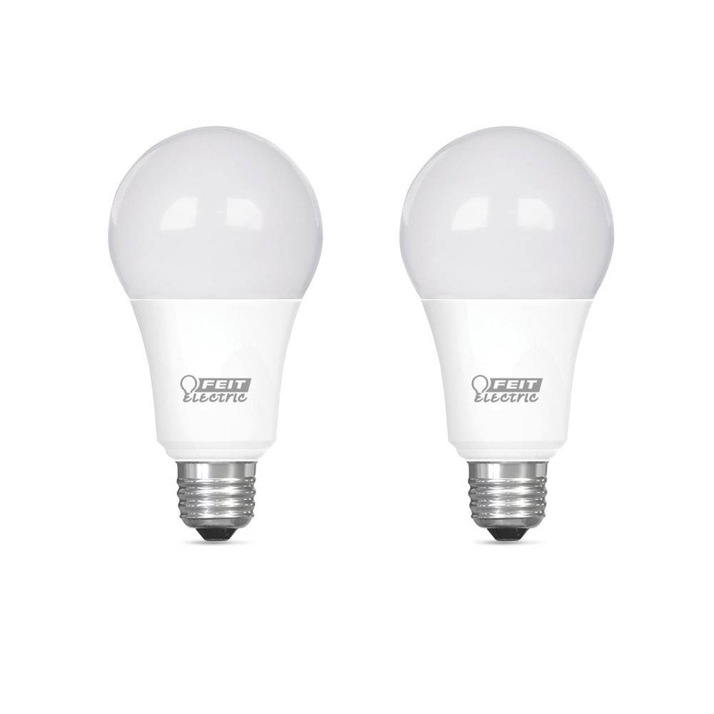 Feit Electric 100-Watt Equivalent A19 Dimmable CEC ENERGY STAR 90+ CRI Indoor LED Light Bulb Daylight (2-Pack) OM100DM950CA2