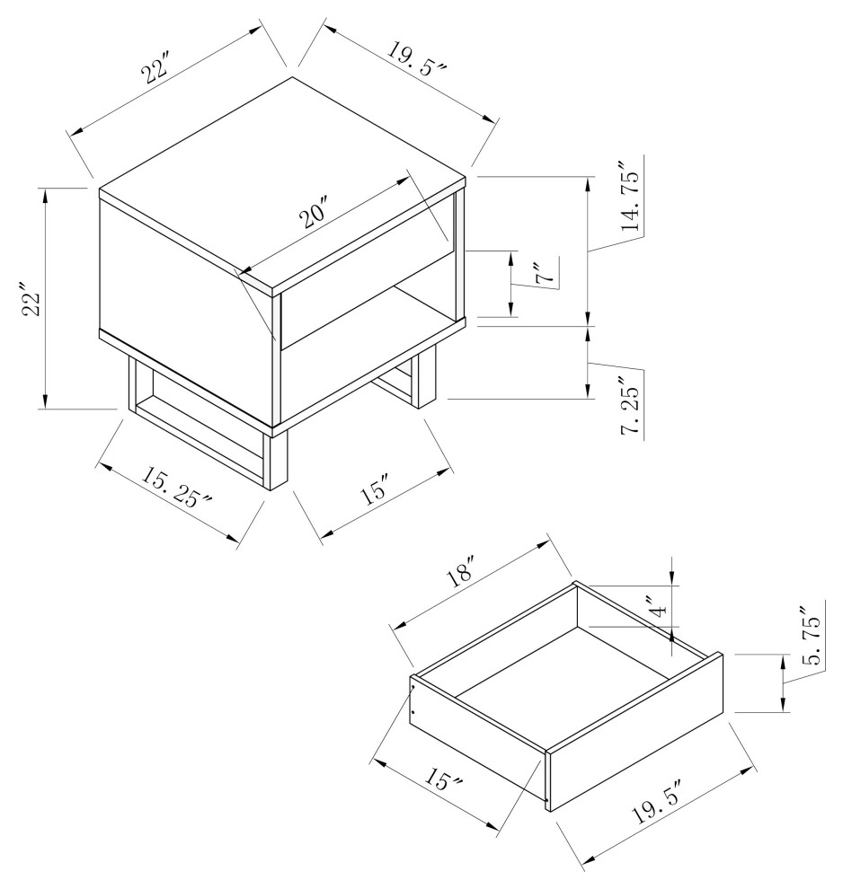 Atchison 1 drawer End Table High Glossy White   Modern   Side Tables And End Tables   by Modon  Houzz