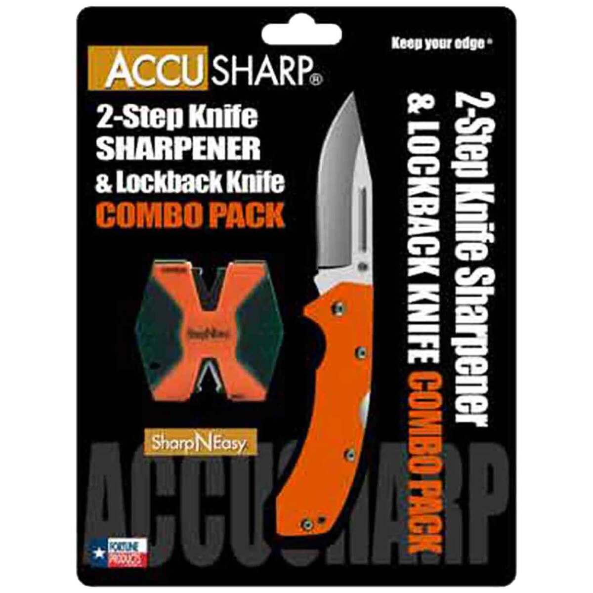 AccuSharp 2Step Knife Sharpener  G10 Lockback Knife Combo Pack