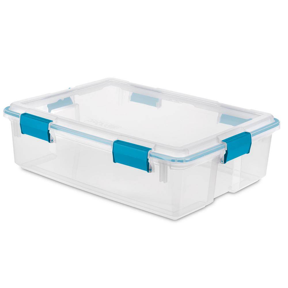 Sterilite 37 Qt. Thin Gasket Box Clear Storage Bin Containers (12-Pack) 12 x 19314304