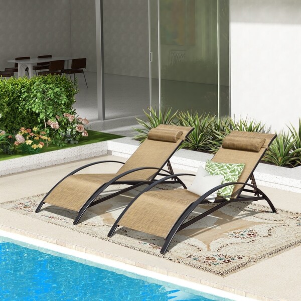 EROMMY Outdoor Patio Lounge Chair，Adjustable Recliner Outdoor Lounge Chairs，Multiple Colors Available