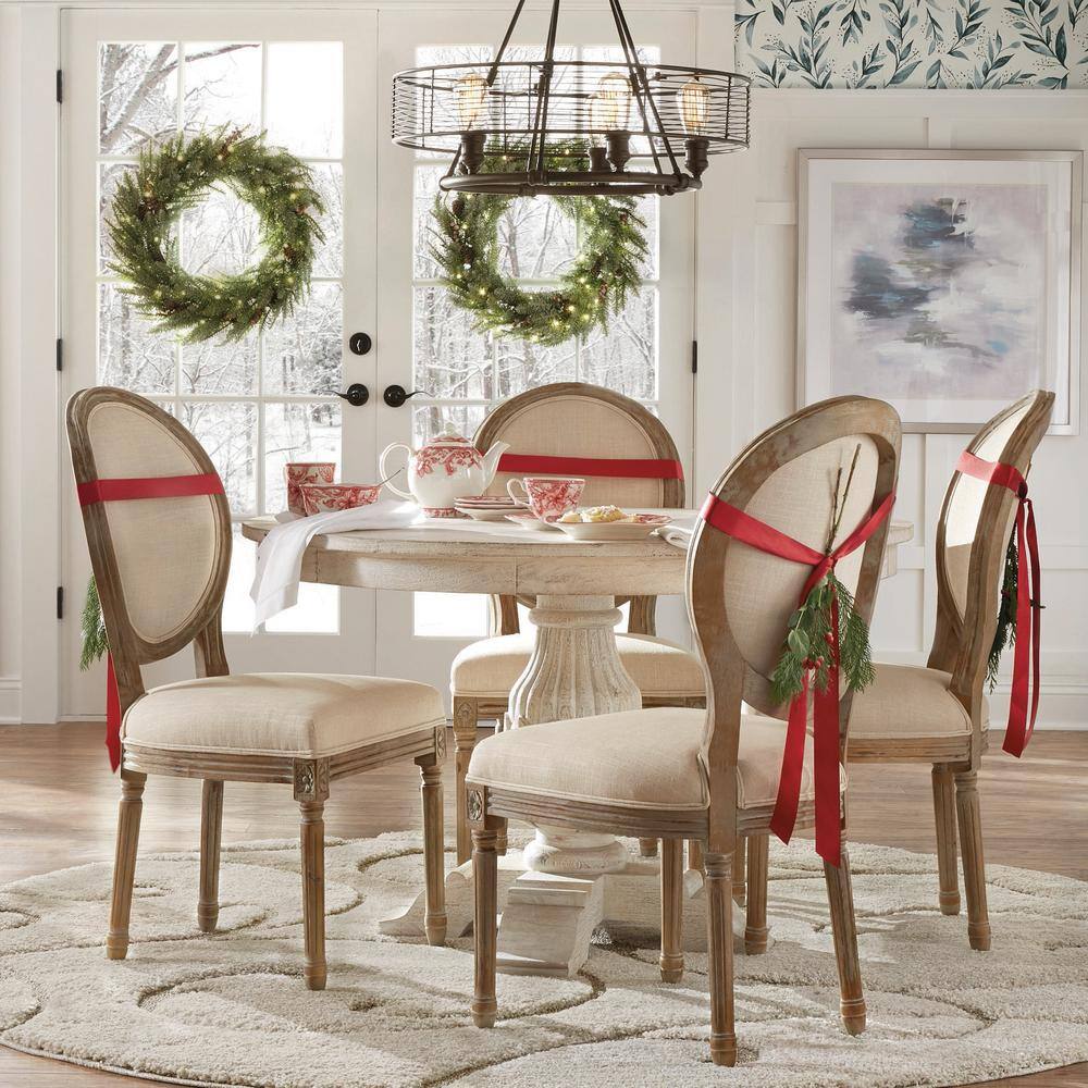 Home Decorators Collection Kingsley Sandblasted White Round Dining Table 9690100980