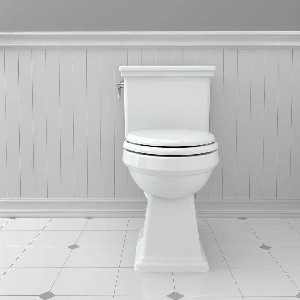 American Standard Lexington Tall Height 2Piece 128 GPF Single Flush Elongated Toilet with Slow Close Seat in White