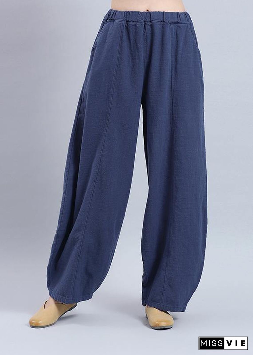 Women's summer casual pants loose large size retro cotton and linen wide legs harem pants tide