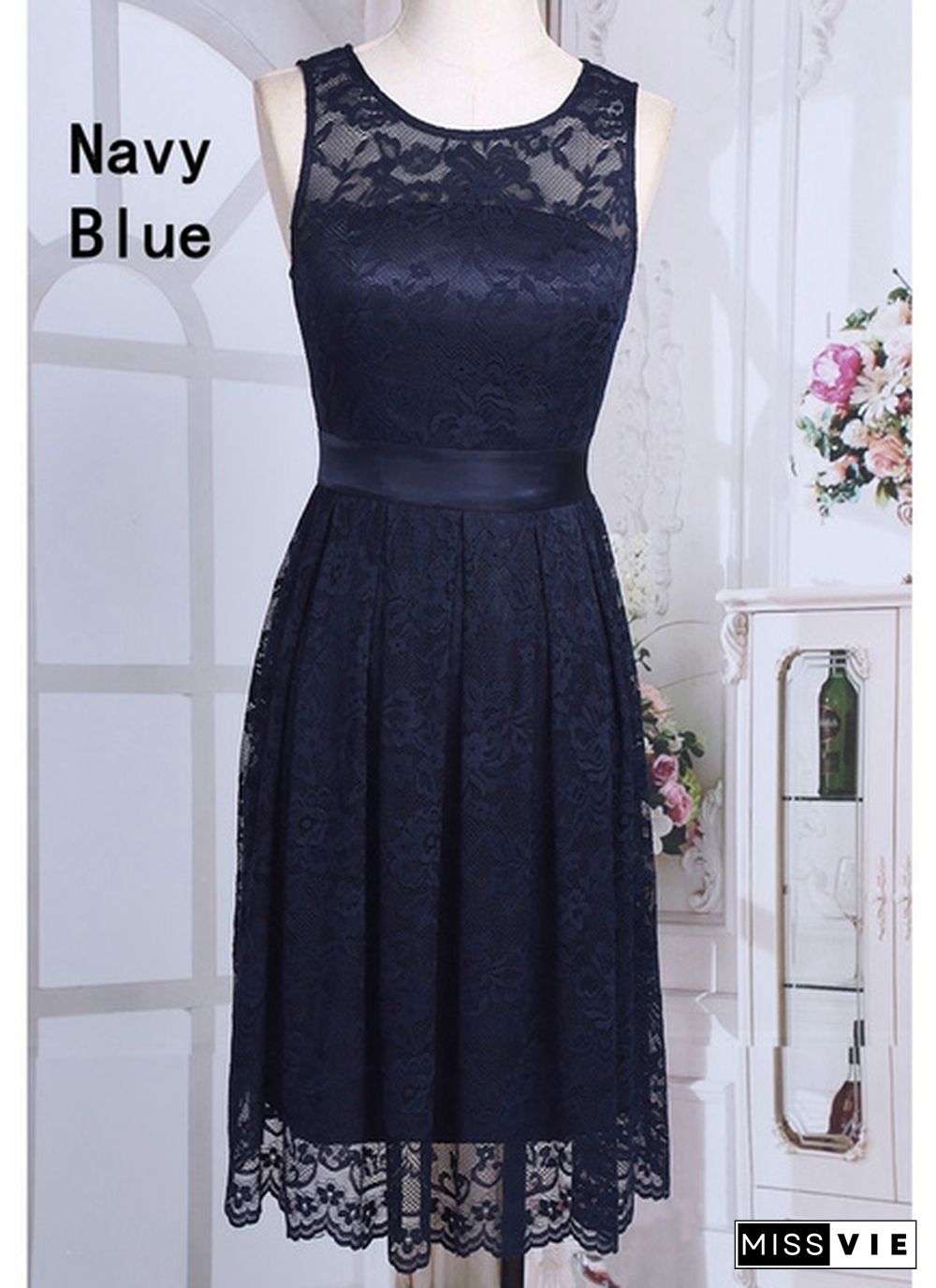 Women Party Short Dress Floral Lace Bridesmaid Evening Prom Gown Formal Fancy Skirt