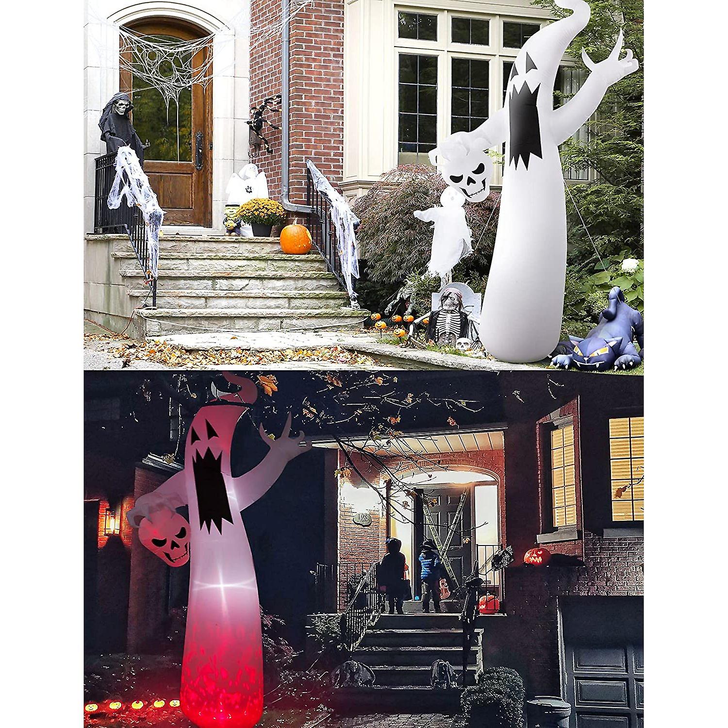 12 Feet Halloween Decorations Outdoor Led Lights Ghost， Halloween Inflatable Hanging Ghosts Outdoor Party/yard/garden Ghost Dcor