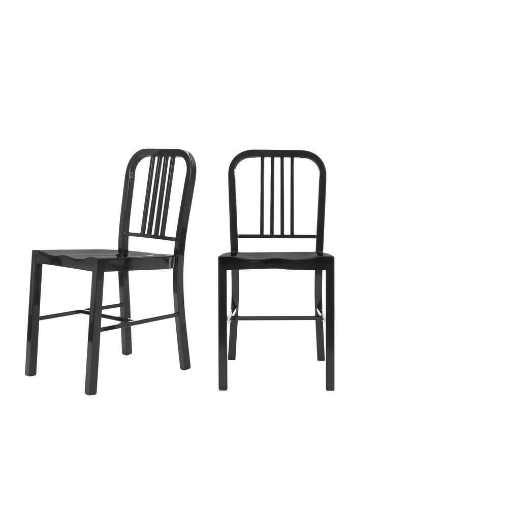 StyleWell Kipling Black Metal Dining Chair (Set of 2) (15.94 in. W x 32.67 in. H) CM806-18-BLK