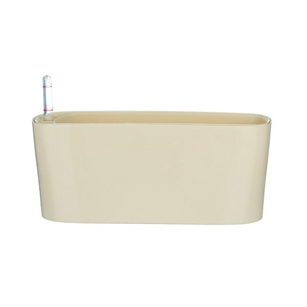 12 inch (30 cm) GW 04 Self Watering Rectangle Plastic Planter (Ivory)