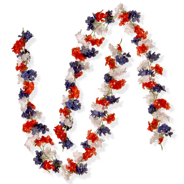 72inch Patriotic Hydrangea Garlands (Set of 2) by National Tree Company