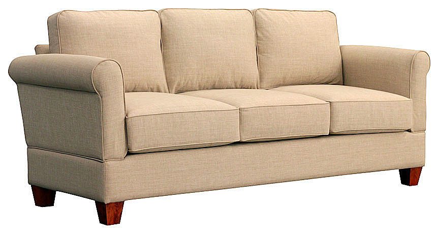 Georgetown Quick Assembly Three Seat Oak Leg Sofa   Transitional   Sofas   by Small Space Seating  Houzz