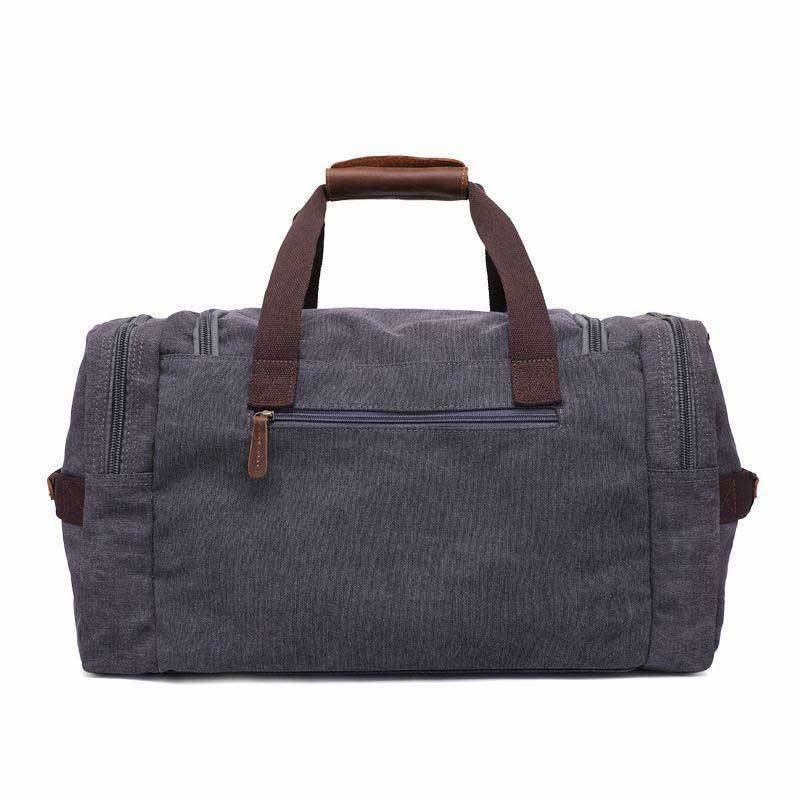 Oversized Canvas & Leather Weekend Duffel Bag