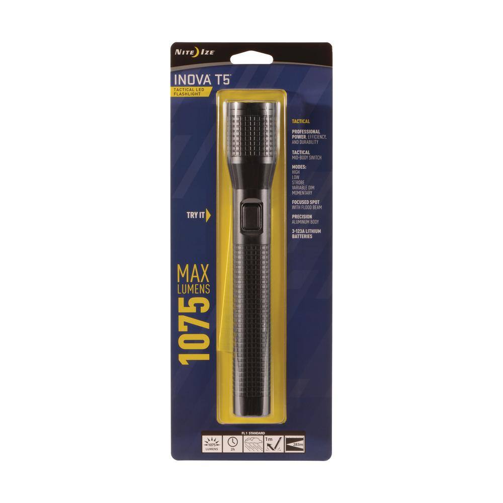 Nite Ize INOVA T5 Tactical LED Flashlight in Black T5D-01-R7