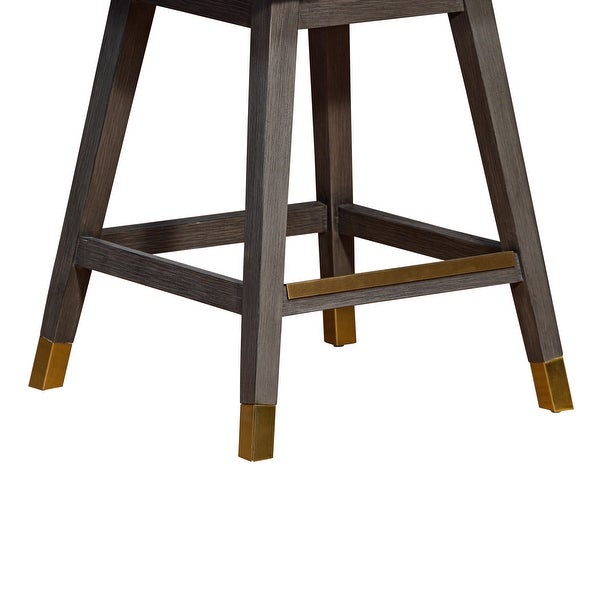 Stancoste Swivel Bar or Counter Stool in Oak Wood Finish with Fabric