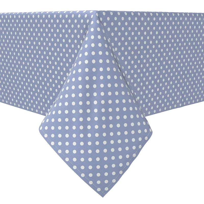 Rectangular Tablecloth， 100% Cotton， Pale Blue Polka Dots