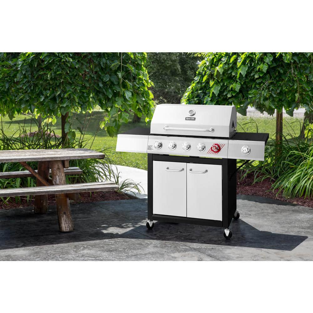 DynaGlo 5Burner Propane Gas Grill in Stainless Steel with TriVantage Multifunctional Cooking System