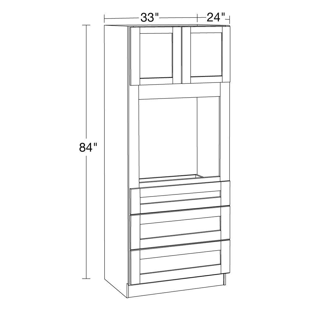 Home Decorators Collection Washington Vessel Blue Plywood Shaker Stock Assembled Single Oven Kitchen Cabinet Universal 33 in. x 84 in. x 24 in. OC332484U-WVB