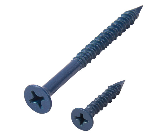 TUFF STUFF 3/16 X 4 Xylan Blue Concrete Screws Fla...