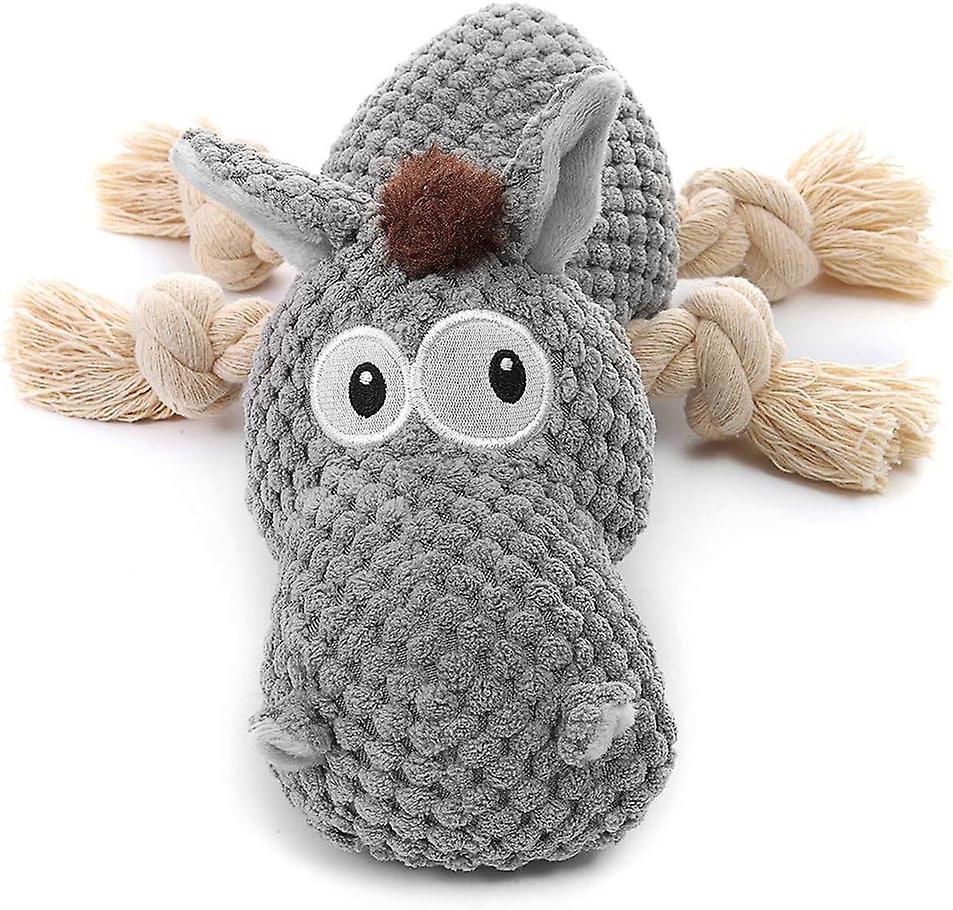 Dog Toy， Large Dog Squeaky Toys， Stuffed Animal Dog Plush Toy For Puppy， Small， Middle， Large Dogs (donkey(grey))