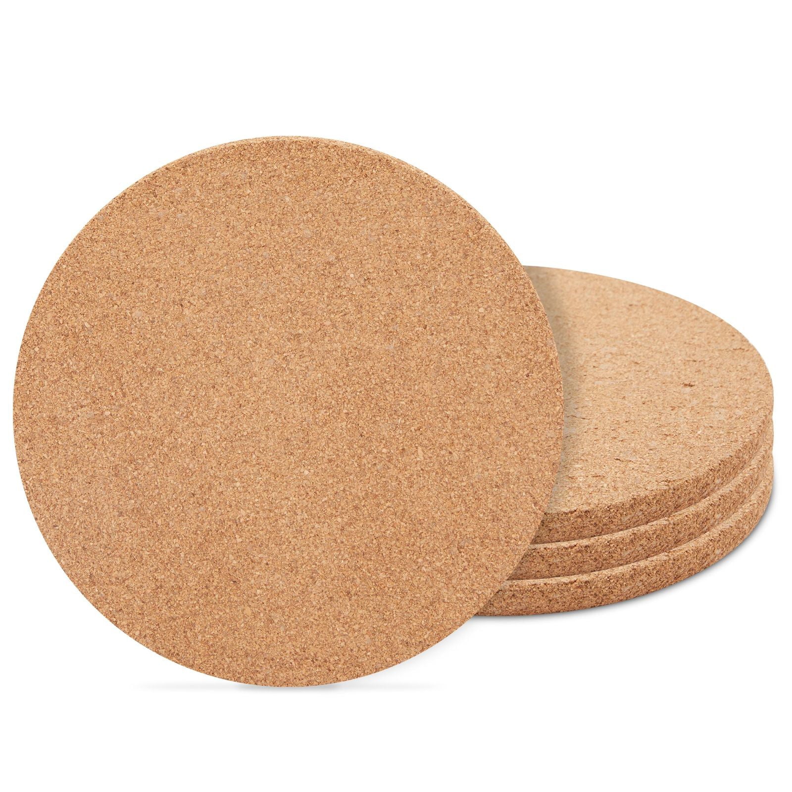 4 Pack Round Cork Board Hot Pads， Corkboard Trivet Placemats for Kitchen， 9 in