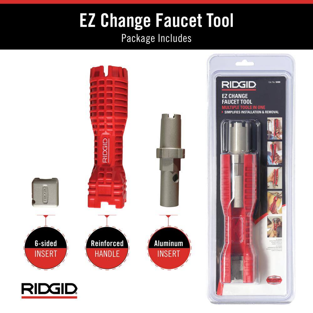 RIDGID EZ Change Plumbing Wrench Faucet Installation and Removal Tool 56988