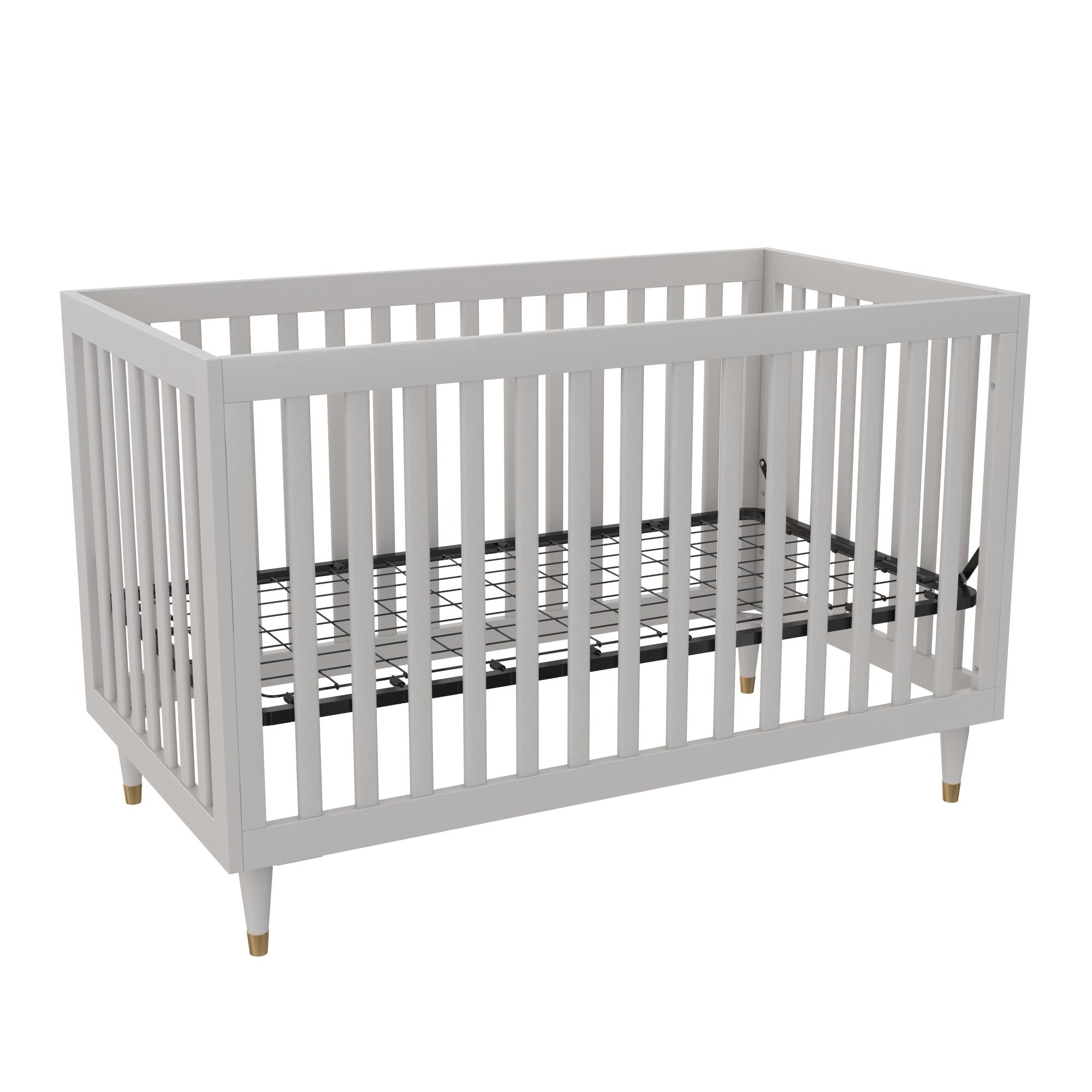 Little Seeds Rowan Valley Flint 3 in 1 Crib, Gray with Metal Legs