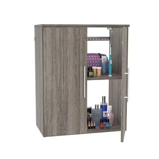 ClosetMaid Style+ 14.59 in. D x 25.12 in. W x 31.28 in. H Coastal Teak Laundry Room Floating Cabinet Kit with Modern Doors 10000-02197