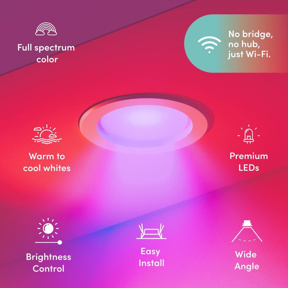 LIFX 56 in. 65-Watt Equivalent Multi-Color Smart AlexaHey GoogleHomeKitSiri Retrofit Integrated LED Recessed Downlight LXDL6CUS