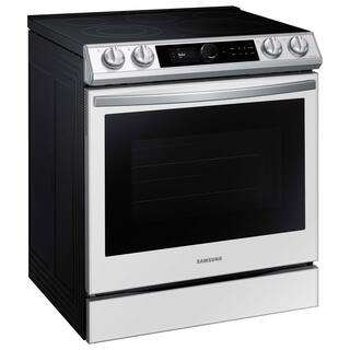  Bespoke 6.3 cu ft. 5-Element Smart Slide-In Electric Range with Self-Cleaning Convection Oven and Air Fry in White Glass NE63BB871112