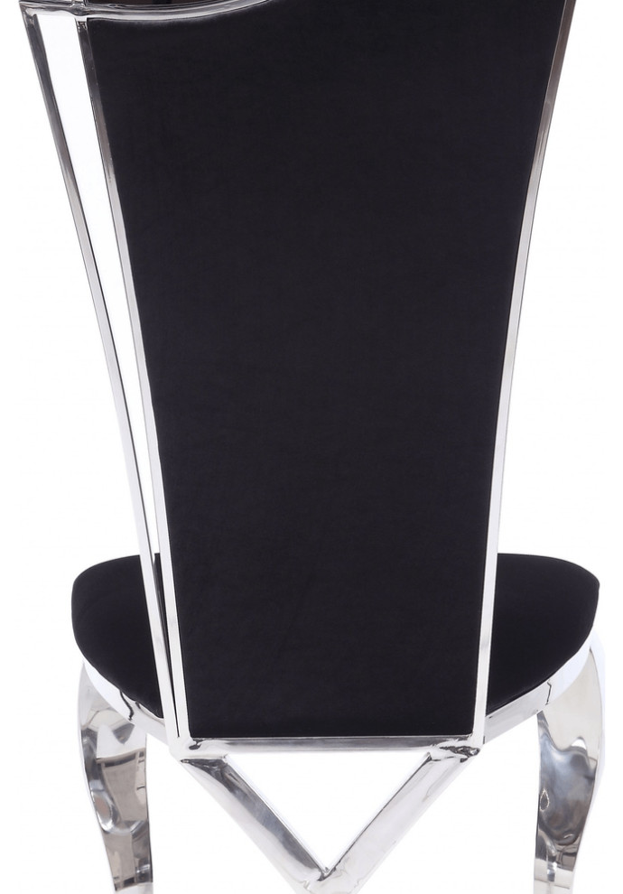 20 quotX 21 quotX 43 quotFabric Stainless Steel Upholstered Seat Side Chair Set2   Traditional   Dining Chairs   by HomeRoots  Houzz
