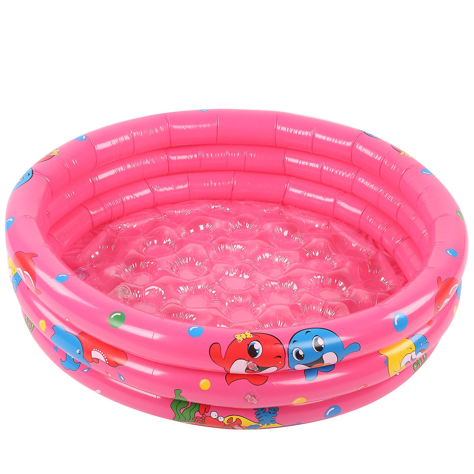 Indoor Outdoor Baby Swimming Pool Round Inflatable Children Water Game Play Pool Pink120cm/47.2in