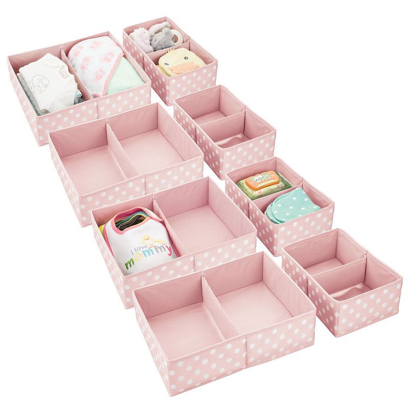 mDesign Fabric Nursery Drawer Divider Organizers - 4 Pack