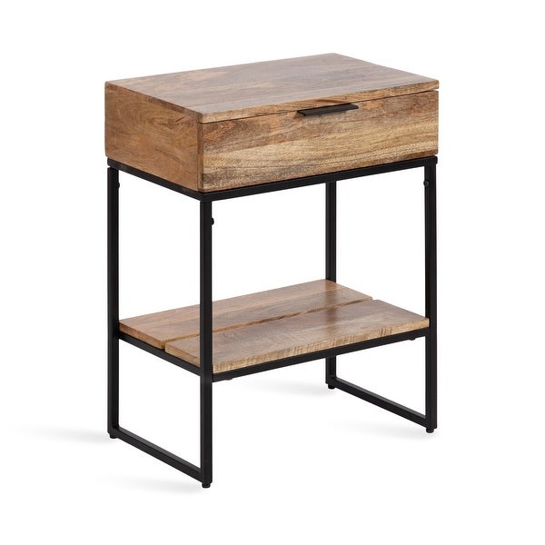 Kate and Laurel Malone Wood and Metal Side Table