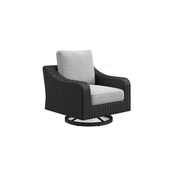 Signature Design by Ashley Beachcroft Handwoven Wickerlook Swivel Chair