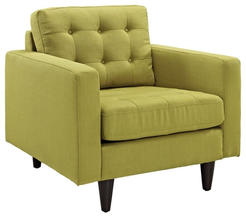 Modway Empress Modern Fabric 2 Piece Sofa Set in Wheatgrass Green   Midcentury   Living Room Furniture Sets   by Homesquare  Houzz