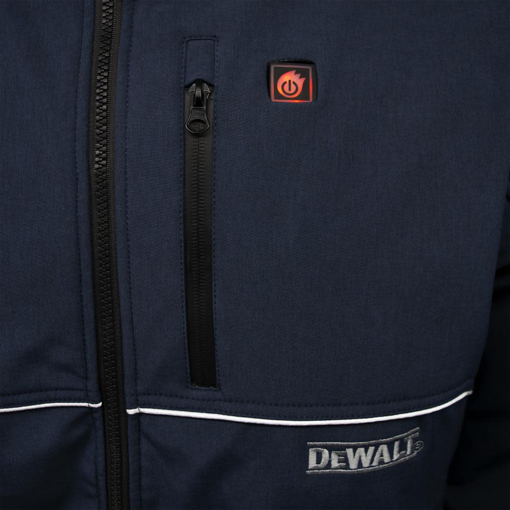 DEWALT Mens Heated Soft Shell Jacket Kit with Sherpa Lining Kitted Navy Medium ;