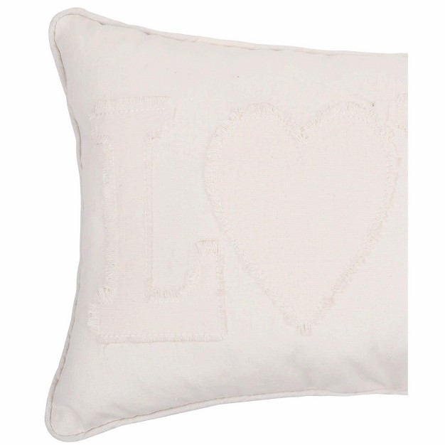 X 20 quot White Love Valentine x27 s Day Applique Pillow