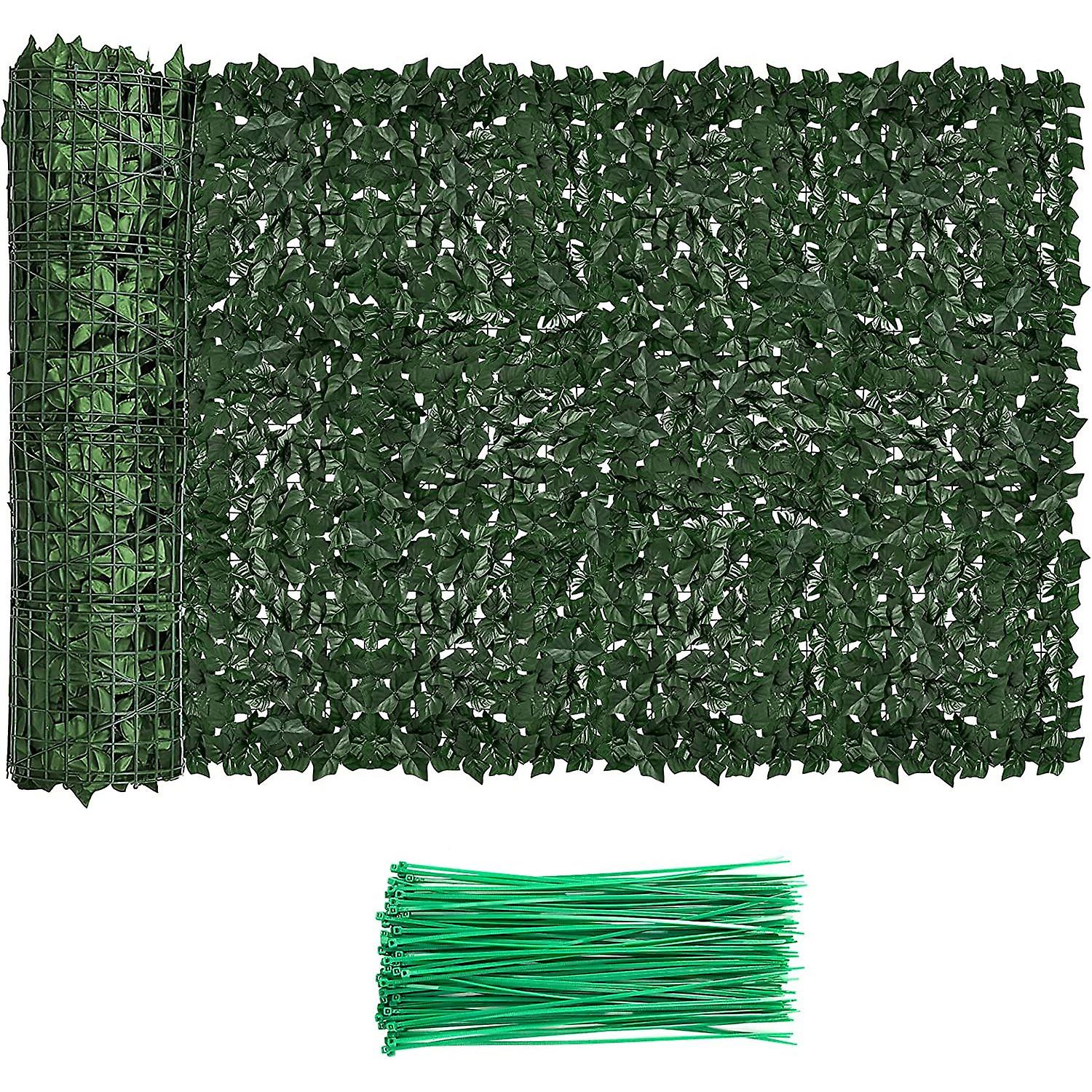 Faux Ivy Privacy Fence Screen Outdoor Expandable Artificial Greenery Roll Fake Hedge Wall Patio Green Plastic Leaf Plant Vine Grass Panels Gate Coveri