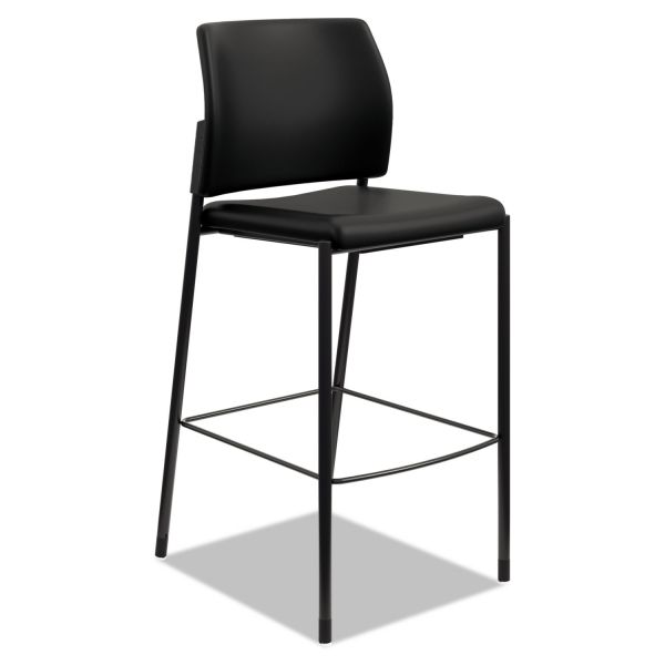 HON Accommodate? Series Armless Café Stool， Black Vinyl