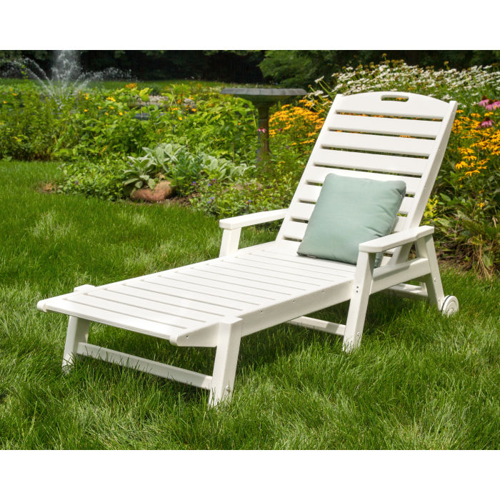 Polywood Nautical Pool Chaise with Arms & Wheels