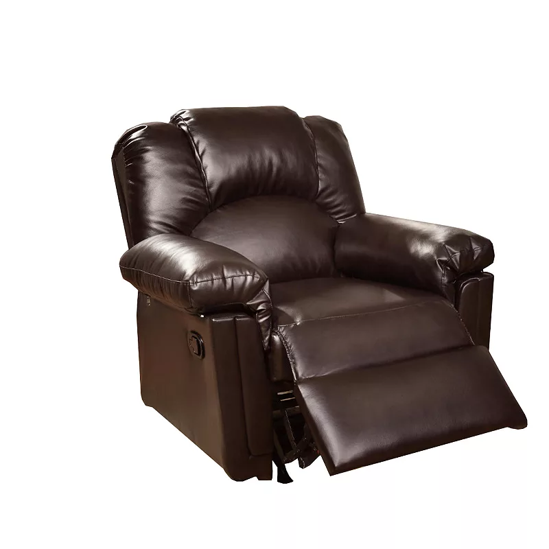 Bonded Leather Rocker/Recliner， Brown