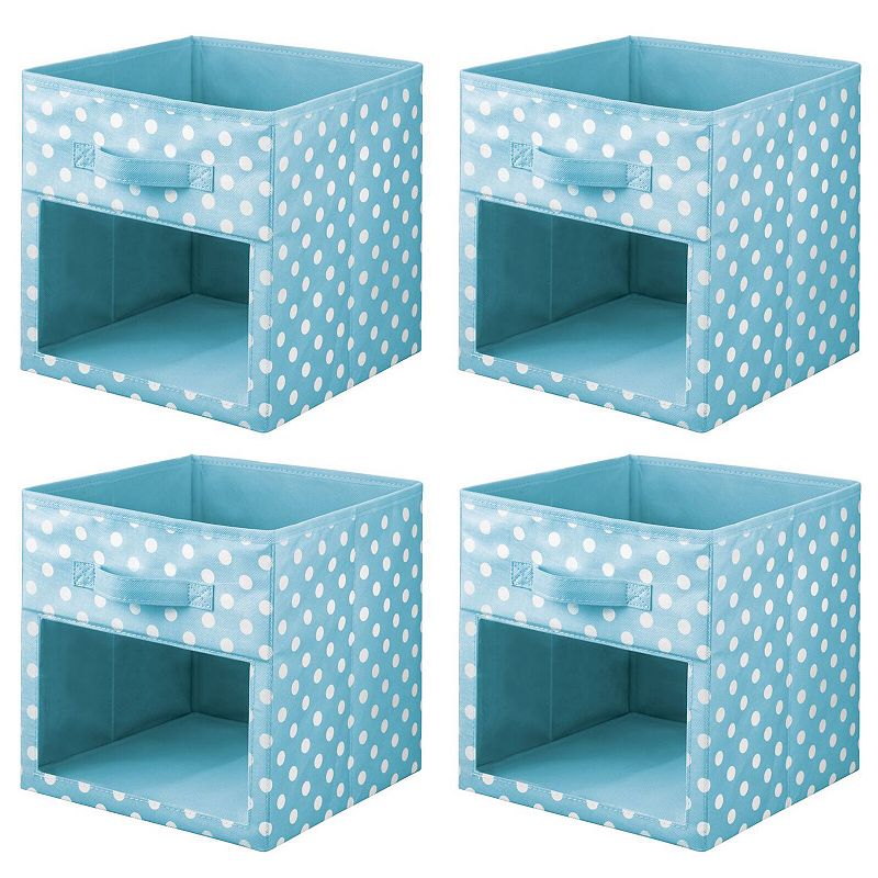 mDesign Fabric Nursery Storage Cube with Front Window， 4 Pack