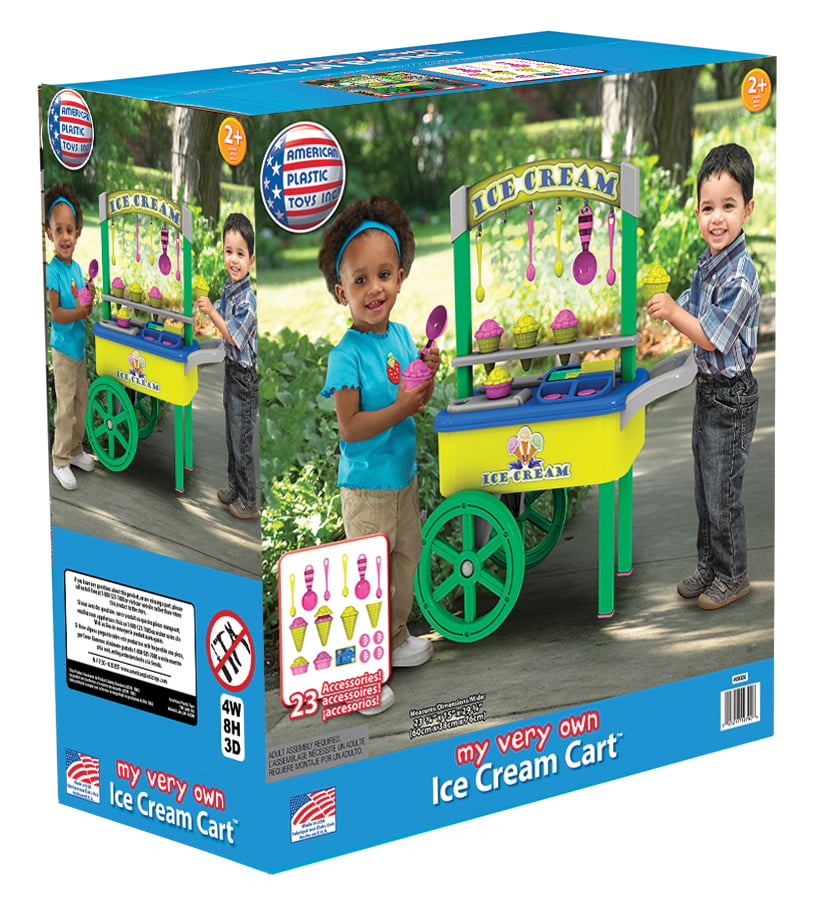 American Plastic Toys My Very Own Ice Cream Cart Unisex Indoor and Outdoor Play for Kids