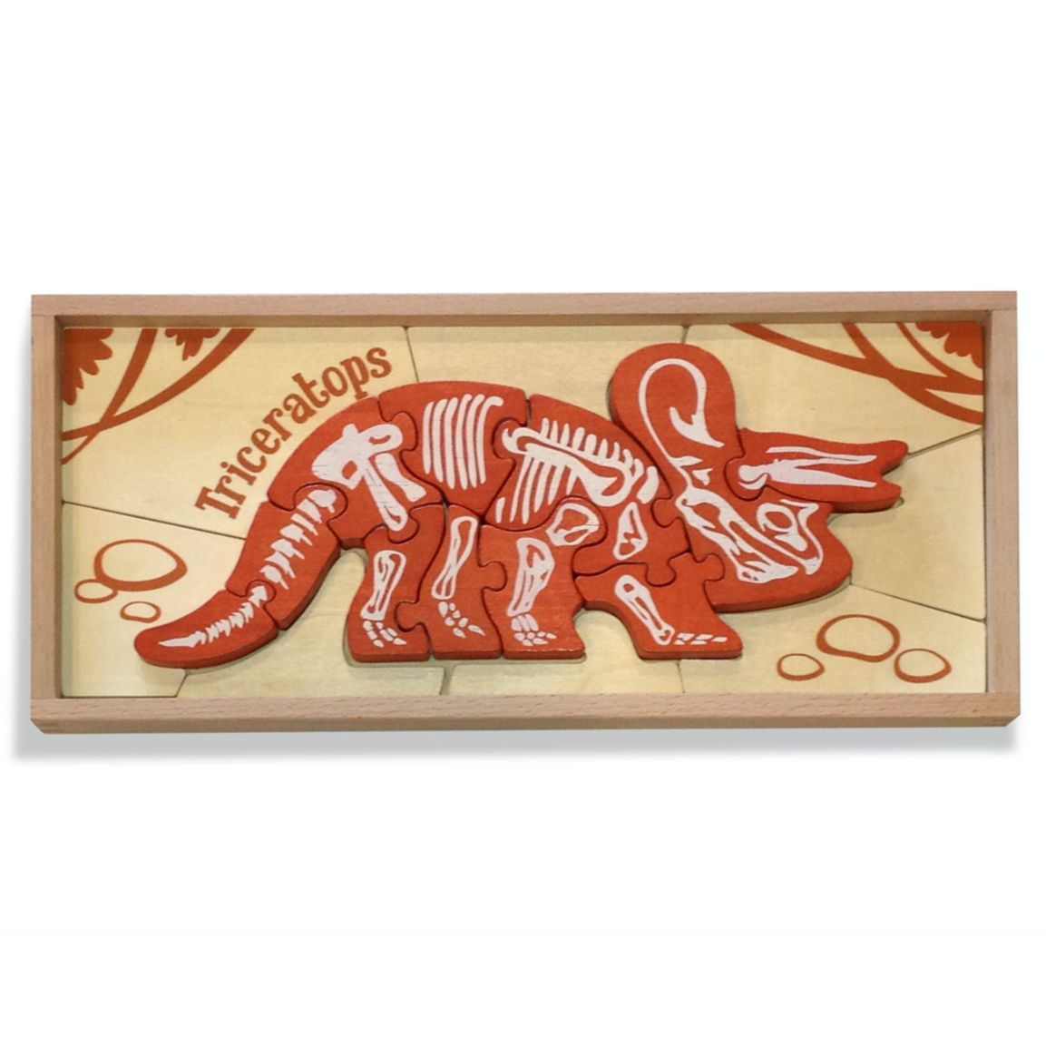 Double Sided Dino Skeleton Puzzle - Triceratops by BeginAgain