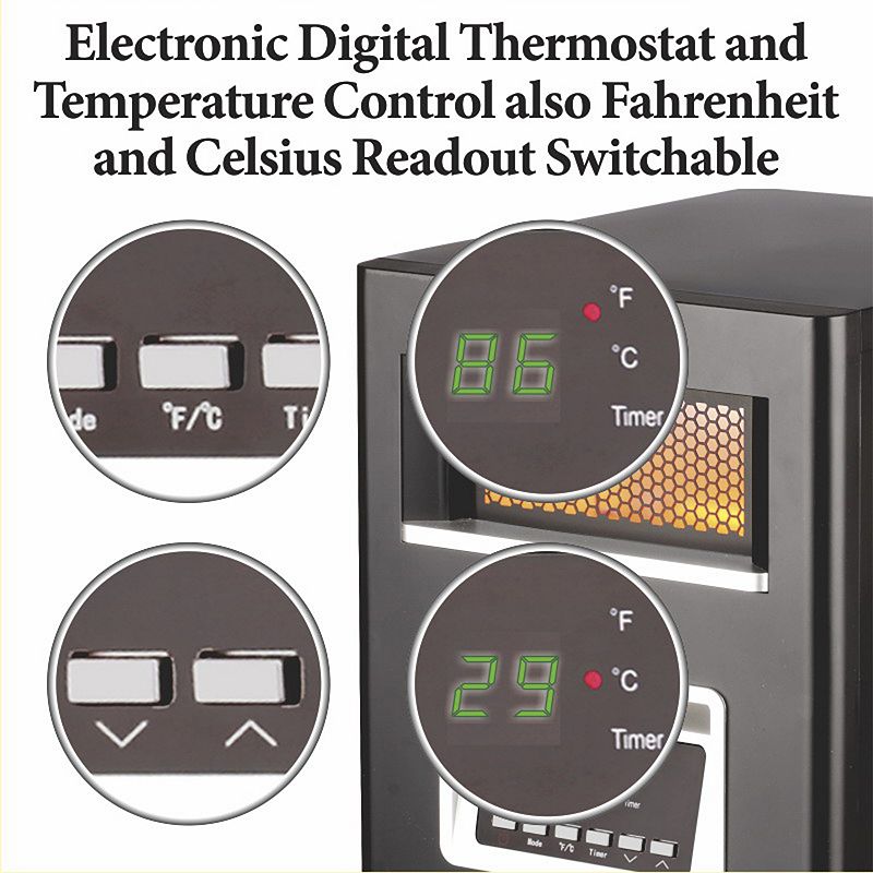 Optimus Infrared Quartz Heater with Remote and LED Display