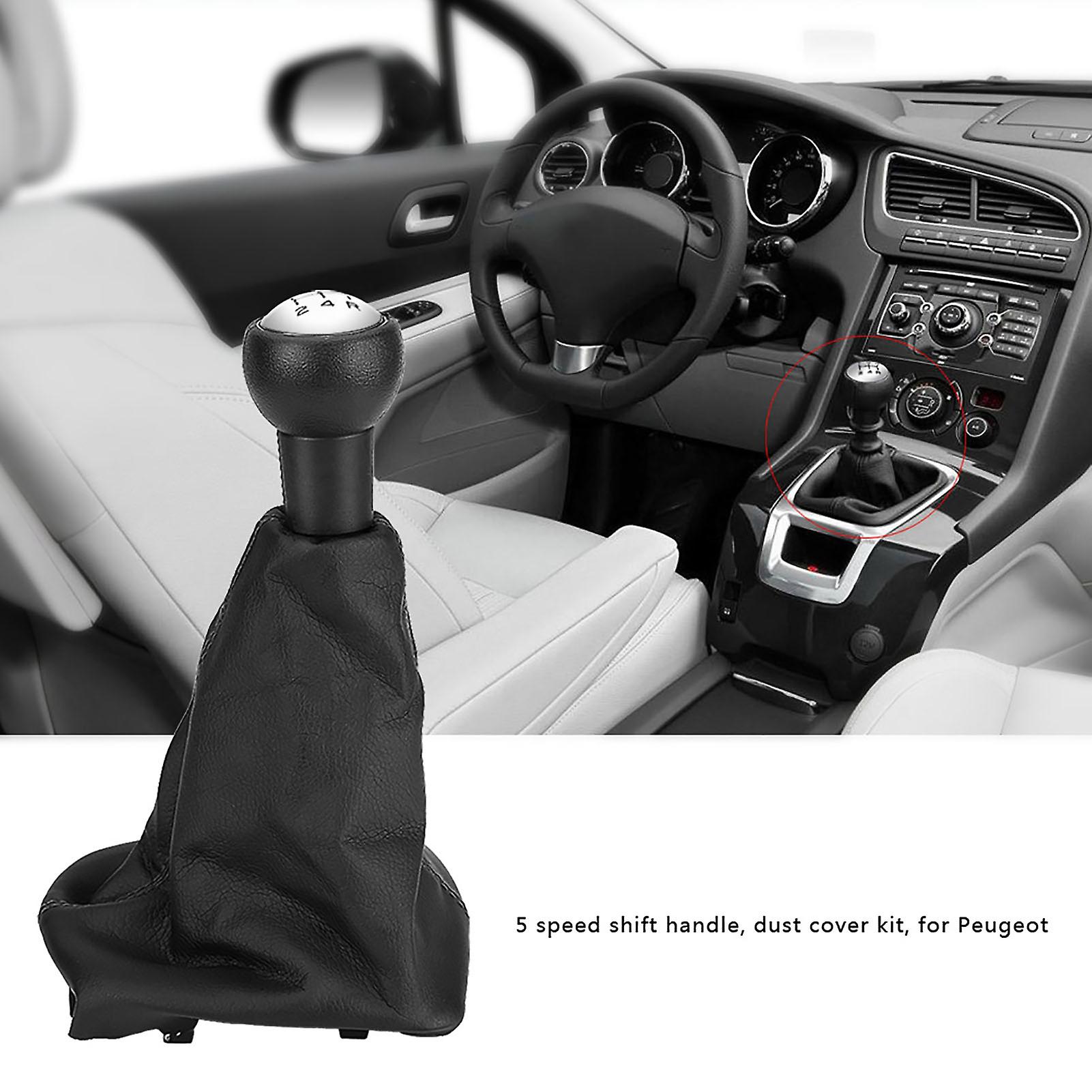 5 Speed Gear Shift Stick Knob Dust Proof Cover Gaiter Boot Leather For Peugeot 207/307/406