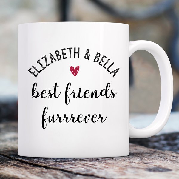 904 Custom Personalized Best Friends Furrever Dog Mom Mug， 11-oz